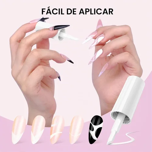 Vista 5 de SAVILAND Esmalte de uñas de gel francés blanco para principiantes 1-A-blanco