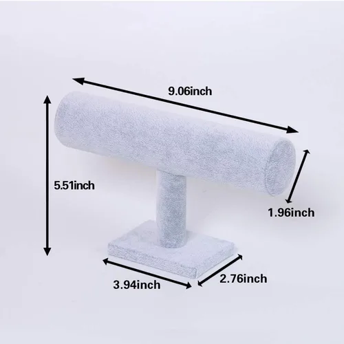 Vista 3 de Coward Soporte para pulsera con barra en T, organizador de joyería, soporte de reloj boutique para almacenamiento de organización del hogar