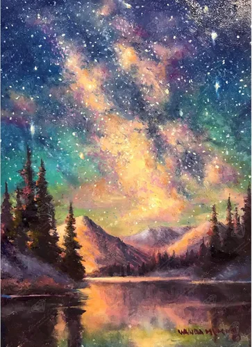 Vista 27 de DIAMOND ART CLUB - Juego de pintura con diamantes, lienzo de “Otoño en Leavenworth”, lienzo redondo 5D para principiantes, divertidas manualidades