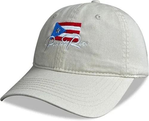 Vista 10 de Sombreros de Puerto Rico para hombres y mujeres, gorra de béisbol bordada ajustable para papá Sombrero para papá de Puerto Rico Negro