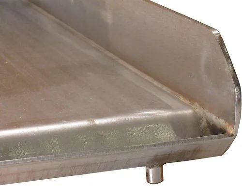 Vista 2 de Parrilla plana de acero inoxidable para hacer barbacoas, plancha para estufa o grill, 32 x 17 pulgadas