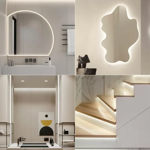 Vista 4 de Tira de luces LED blancas, tira de luz regulable mejorada de 16.4 pies con control remoto de luz blanca brillante de 6500 K, 300 luces LED flexibles