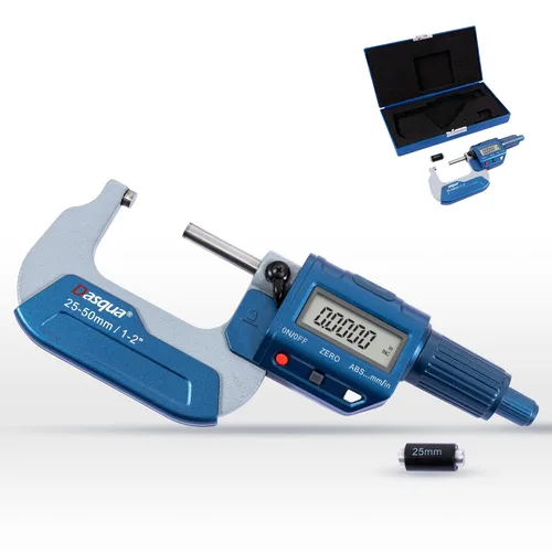 Vista 7 de Dasqua Micrómetro exterior digital de precisión, herramientas de medición para uso en mecanizado e industrial, precisión de 0 a 1 pulgada 0.002 mm
