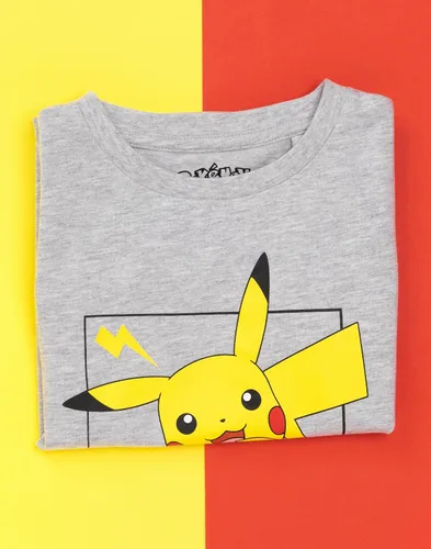 Vista 4 de Pokemon Camiseta de manga corta para niños Pikachu Character Game Grey