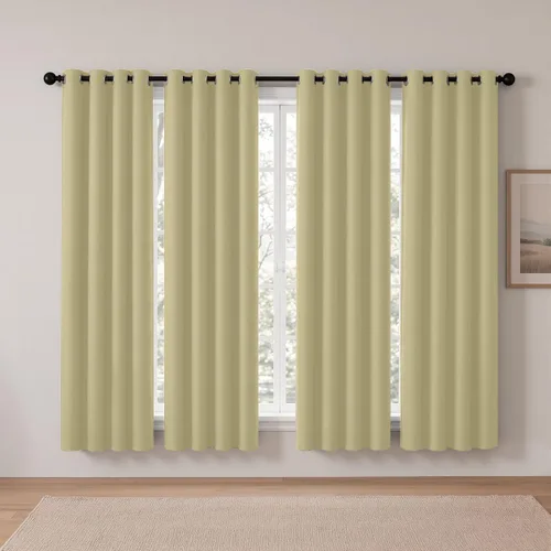 Vista 73 de Cortinas de oscurecimiento de habitación de 45 pulgadas de largo para dormitorio y sala de estar, cortinas térmicas aislantes con ojales