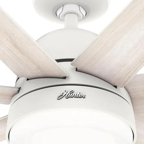 Vista 12 de Hunter Ventilador de techo blanco mate con WiFi de 60 pulgadas con kit de luz LED y control de pared