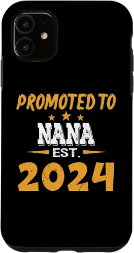 Vista 5 de Funda para iPhone 14 Promoted To NANA Est.2024 Pregnancy Announcement New Baby