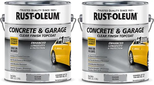 Vista 29 de Rust-Oleum 225359-2PK - Pintura e imprimación para pisos de concreto y garaje, galón, gris armadura satinada, paquete de 2