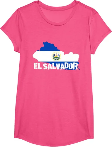 Vista 16 de Camiseta con la bandera de El Salvador, mapa de El Salvador, camiseta de Salvador para mujer, Negro