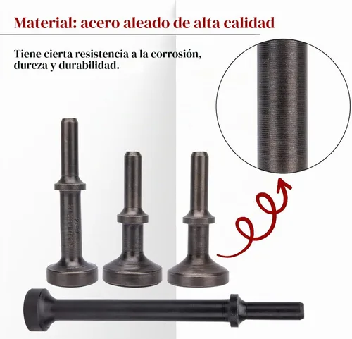 Vista 4 de Juego de brocas de martillo de aire suavizante, kit de herramientas de martillo de aire suavizante de 5 piezas, accesorios de martillo de aire