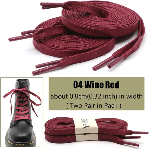 Vista 3 de YFINE Cordones planos encerados para zapatos zapatos deportivos para hombres y mujeres botas - 2 pares