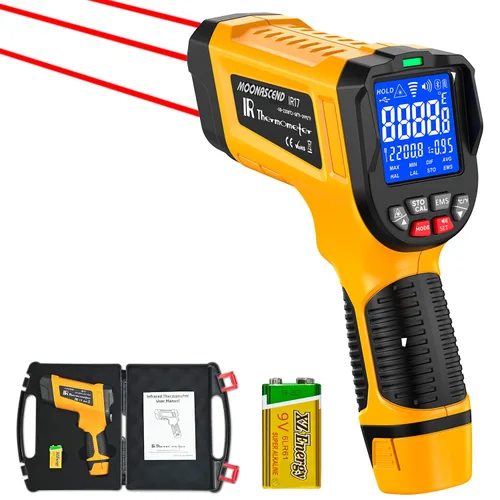Vista 12 de Pistola de Temperatura Láser Termómetro Infrarrojo 50:1 -58℉~1800℃, Termómetro para Carne, Comida, Pizza, Horno, Parrilla para Accesorios