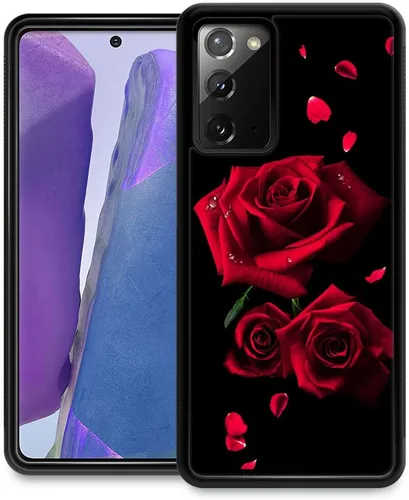 Vista 6 de Funda compatible con Samsung Galaxy Note 20 Ultra, fundas para niñas y mujeres, rosas rojas elegantes flores
