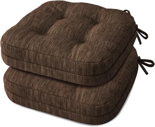 Vista 20 de Shinnwa Juego de 2 cojines para silla de comedor, cojines para silla de cocina de espuma viscoelástica de doble capa, almohadillas de asiento