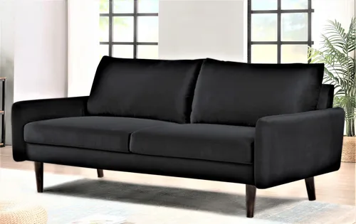 Vista 7 de Container Furniture Direct Kent - Sofá de terciopelo para salas de estar modernas y espacios compactos, cómodo sofá de 3 plazas, muebles de estudio