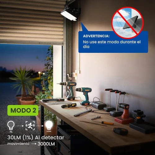Vista 4 de Luces solares de inundación al aire libre, luces de sensor de movimiento LED 294 para exteriores, luz solar impermeable IP67 para exteriores, luces