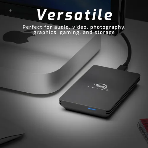 Vista 4 de OWC 480GB Envoy Pro FX Unidad SSD Externa Portátil Resistente NVMe M.2 Thunderbolt 3, USB3.2 USB-C, velocidades de hasta 2800MB/s, resistente a