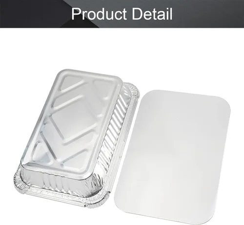 Vista 3 de Othmro Sartenes de papel de aluminio de 28.7 fl oz, bandejas reciclables para llevar, recipientes de alimentos de papel de aluminio, sartenes