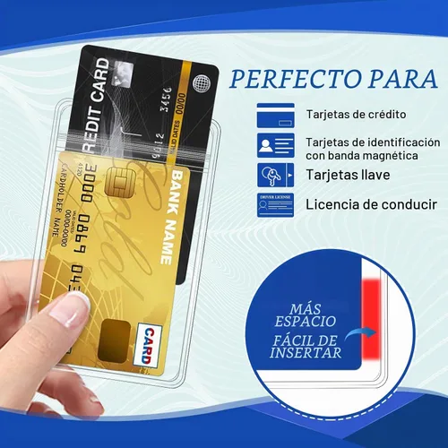 Vista 4 de 10 portatarjetas verticales resistentes de plástico transparente
