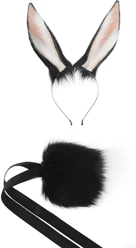 Vista 10 de Fxaelian Cosplay Animal Tail Fox Squirrel Cat Dog Wolf Tail and Ears Diadema Accesorio de disfraz