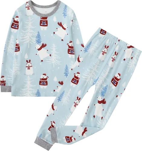 Vista 27 de Owlivia Conjunto de pijama para niños pequeños de 12 meses a 8 años Conejo A-gris