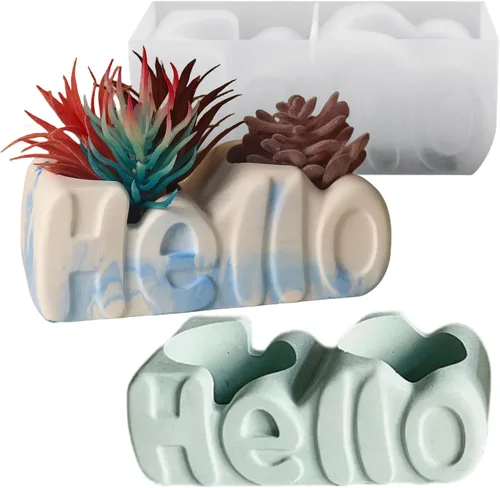 Vista 8 de Moldes de silicona de resina de búho para macetas de flores, moldes de macetas de cerámica y arcilla, molde de plantador de silicona para macetas