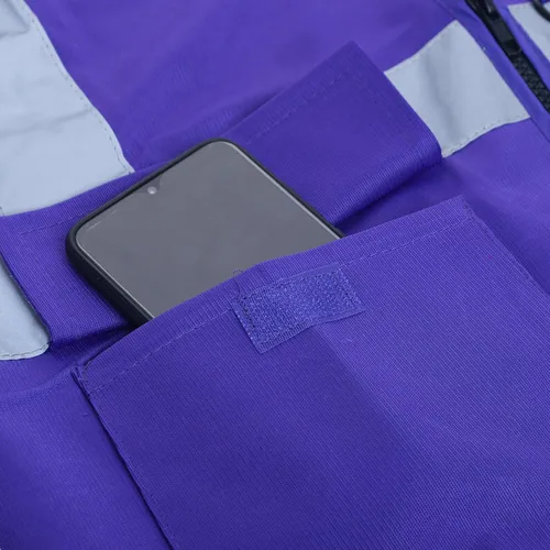 Vista 5 de TOPTIE Chaleco de seguridad de alta visibilidad de 5 bolsillos con tiras reflectantes, chaleco de uniforme de trabajo