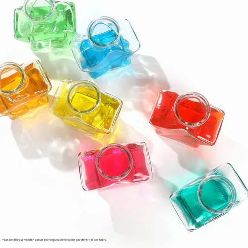 Vista 8 de Magic Season Botellas de vidrio decorativas con tapones de corcho (10 fl oz. Botellas de estrella de cinco puntas/2 piezas)