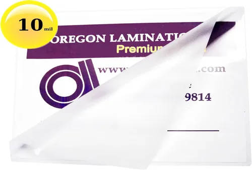 Vista 2 de Cantidad 500 10 Mil Badge Card Laminating Pouches 2-9/16 x 3-3/4 Hot Laminator Sleeves Heat for Clear Glossy Finish, With Carriers, Round Corners