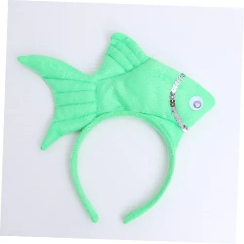 Vista 3 de Homoyoyo Conjunto de pesebre de animales para niños, diademas azules para mujeres, aro de pelo de pez, disfraz de animal