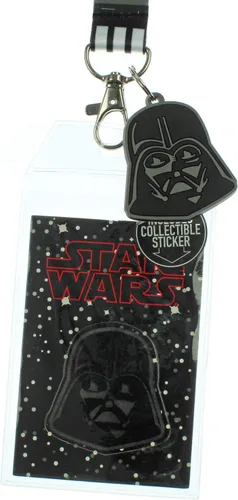 Vista 3 de Star Wars Darth Vader - Soporte para insignia de identificación con colgante de goma de 1.5 pulgadas