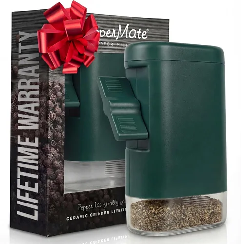 Vista 12 de Molinillo de pimienta tradicional PepperMate - Manual, molinillo de sal y pimienta de alta eficiencia - Molinillo de pimienta ajustable y de alta