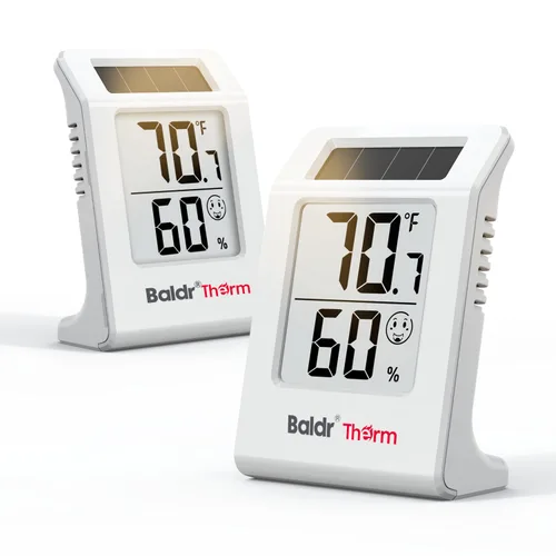 Vista 10 de BALDR 2-Pack Digital Hygrometer Thermometer, Solar Humidity Monitor(Black)