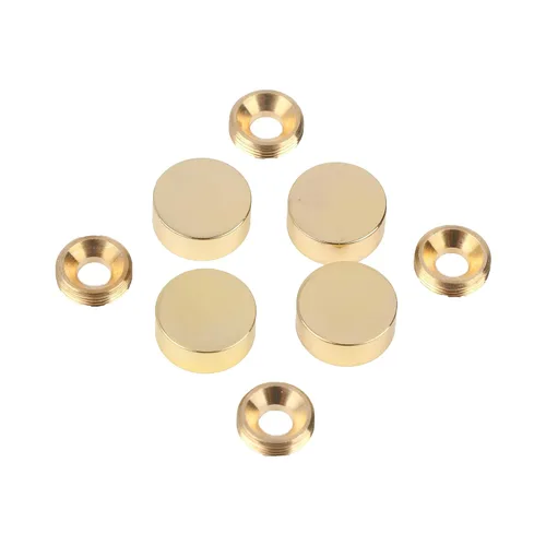 Vista 2 de TOPNIKE - Tornillos de espejo, clavos decorativos de latón para espejo, 0.6 pulgadas, oro pulido, paquete de 4