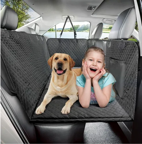 Vista 9 de Vailge Funda de asiento de automóvil para perros, extensor de asiento trasero grande para perros, impermeable, no inflable, parte inferior dura