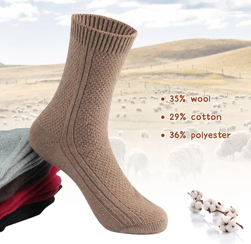 Vista 3 de Nicetage Wool Socks Women's Winter Boots Socks Thick Knit Warm Cozy Crew Socks Christmas Holiday Socks