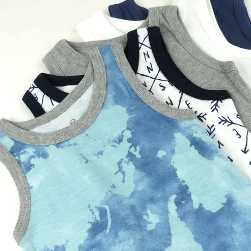 Vista 43 de HonestBaby Camisetas musculares sin mangas 100% algodón orgánico para bebés y niños pequeños, niñas