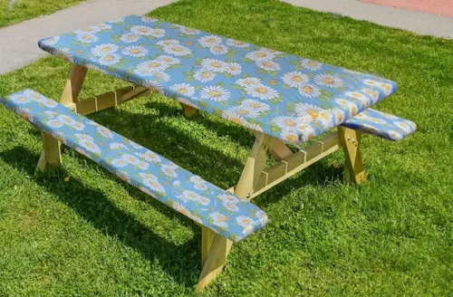 Vista 37 de LAMINET Mantel elástico ajustable para mesa, medallón grande, redondo, se adapta a mesas de hasta 45 a 56 pulgadas de diámetro Medallion