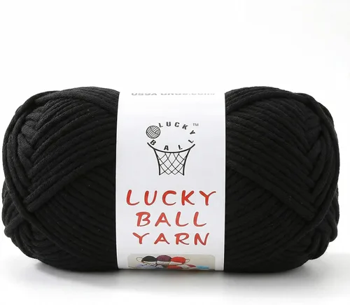 Vista 21 de LUCKY BALL Hilo para ganchillo, 3.53 oz/109 yardas, 70% algodón, 30% nailon, #5, hilo de tubo voluminoso para tejer, para bolsos, sombreros