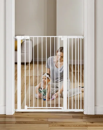 Vista 9 de COMOMY Puerta de bebé extra alta de 42 pulgadas para escaleras, se adapta a