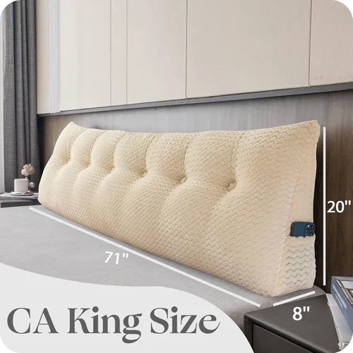 Vista 2 de Cabecera triangular grande con respaldo de cuña y respaldo de posicionamiento, almohadas de lectura, almohadas de cuña para cama de día, litera