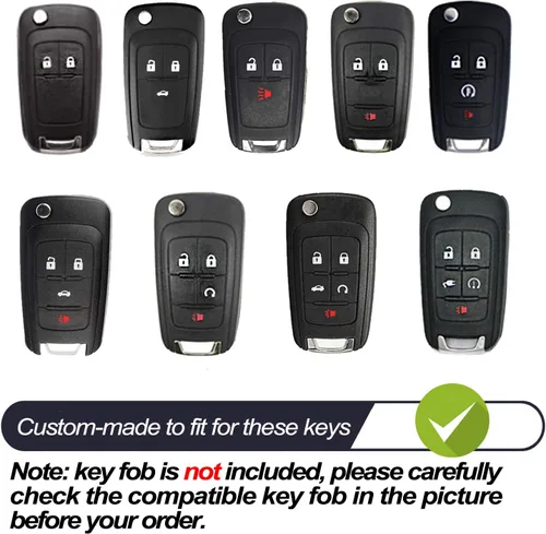 Vista 2 de MECHCOS Compatible con Chevy Chevrolet Equinox Cruze Malibu Encore Camaro Impala Buick Regal Lacrosse GMC Terrain Funda Protectora de TPU Negra