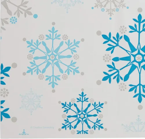 Vista 5 de Creative Converting Mantel de plástico con estampado completo, 54 x 102 ", remolinos de copo de nieve