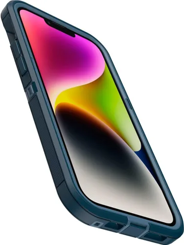 Vista 4 de OtterBox Funda para iPhone 14 Plus Defender Series XT - Océano abierto (azul), sin pantalla, resistente, se ajusta a MagSafe, accesorio de cordón