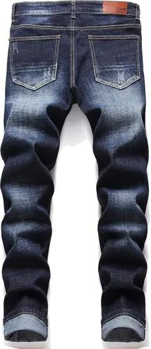 Vista 3 de AITITIA Jeans de motociclista de ajuste regular para hombre
