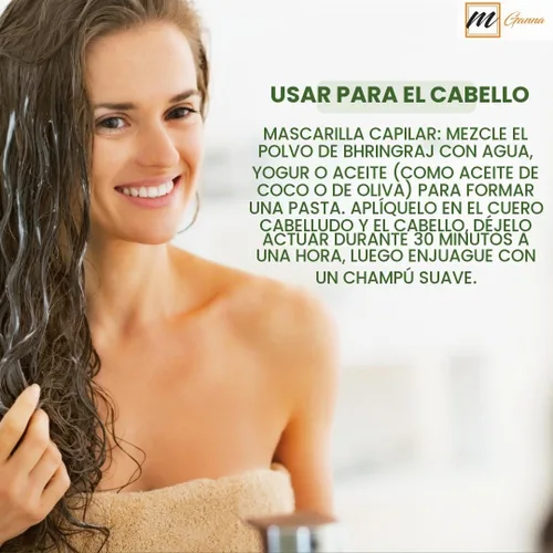 Vista 8 de 100% natural Bhringraj Powder Pure Eclipta Alba para la salud del cabello y la piel 0.22 LBS 3.53 oz
