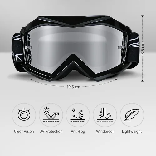 Vista 5 de Gafas de Motocross para Niños y Jóvenes - Gafas Off Road para Bicicleta de Cross y Motocicleta MX con Lentes de Protección UV Antiempañamiento