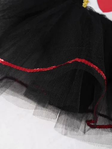 Vista 7 de Disfraz de tutú de malla con estampado de corazones para niñas y niñas, leotardos para fiesta de Halloween