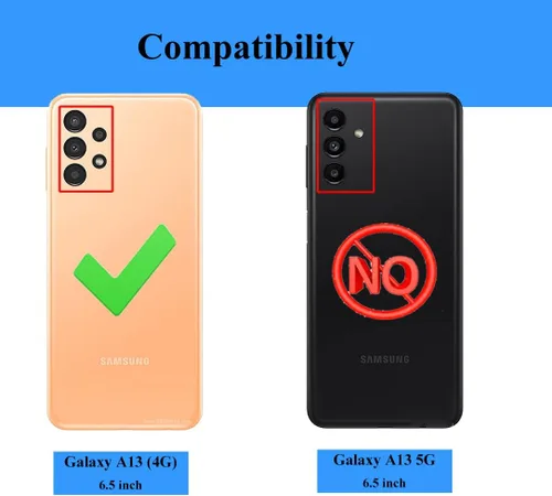 Vista 2 de Funda para Galaxy A13 4G, Samsung A13 4G con protector de pantalla HD, soporte de anillo de grado militar, soporte de automóvil de 15 pies, probada