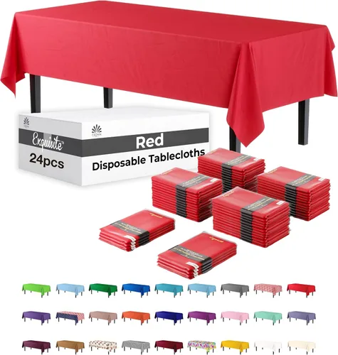 Vista 13 de Party Solids Mantel rectangular de plástico color azul aguamarina, 54 x 108 pulgadas, paquete de 24